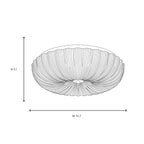 Large Ribbed Glass Flush Mount Ceiling Light Line Art Dimension Diagram