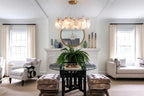 Modern Brass Feather Wave Chandelier in Grand Hallway Foyer