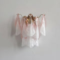 Front View of Modern Pink Gradient Petal Wall Sconce Studio Display