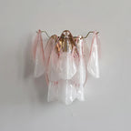 Front View of Modern Pink Gradient Petal Wall Sconce Studio Display