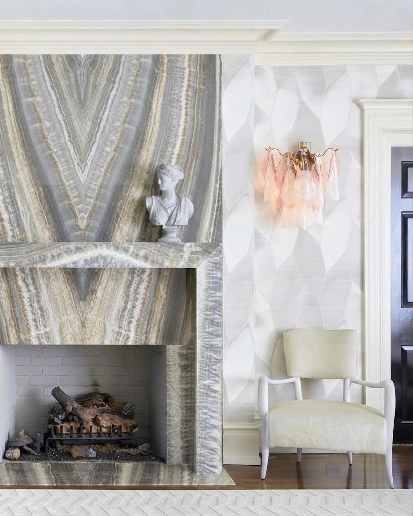 Modern Gradient Petal Wall Sconce in Luxury Living Room