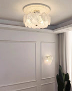 Modern Colorful Disc Semi-Flush Ceiling Light in Modern Home