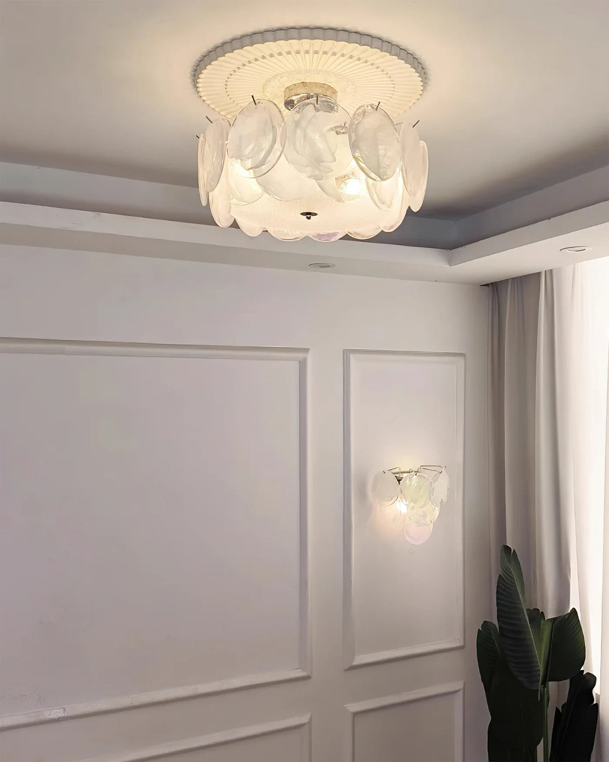 Modern Colorful Disc Semi-Flush Ceiling Light in Modern Home