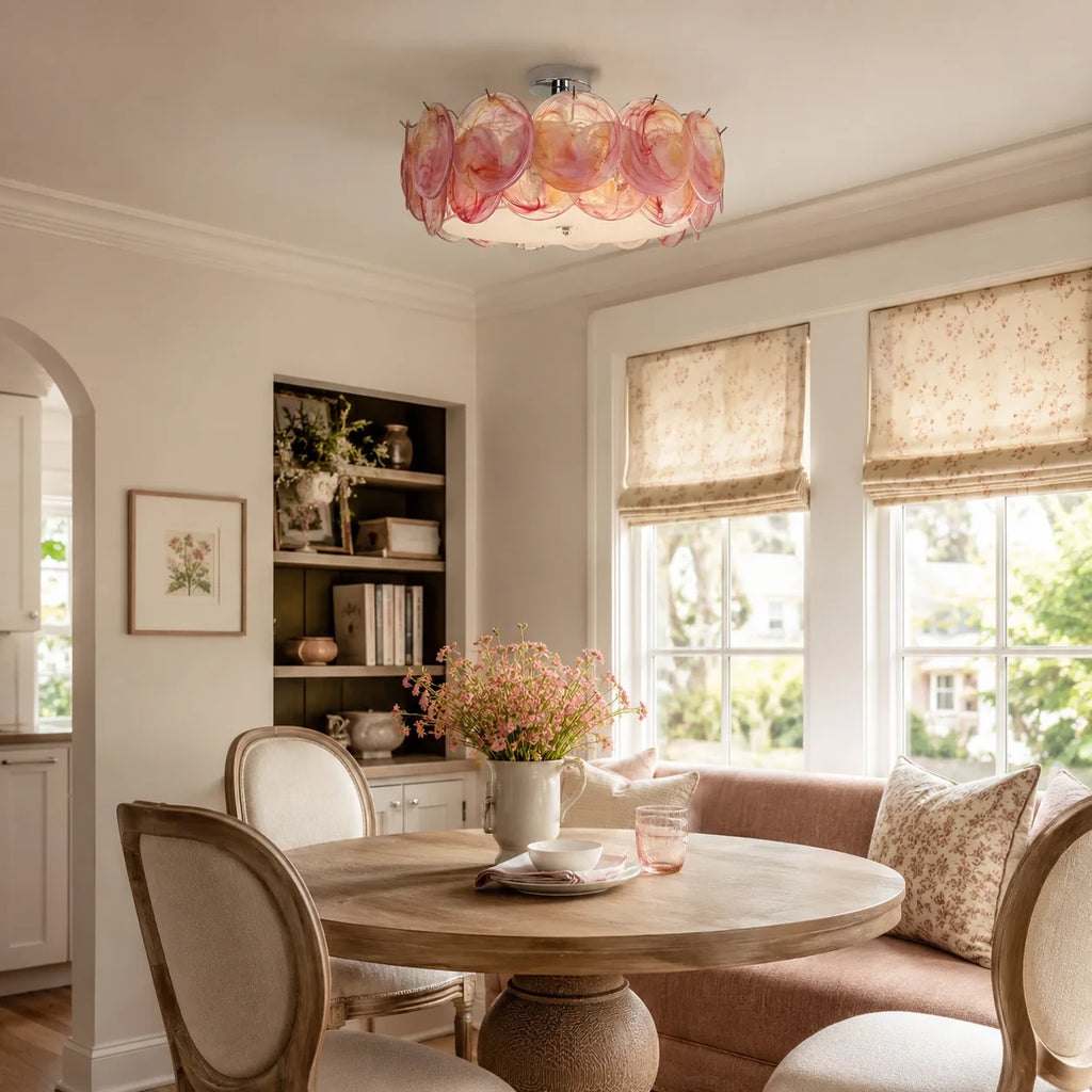 Modern Colorful Disc Ceiling Light in Contemporary Living Space