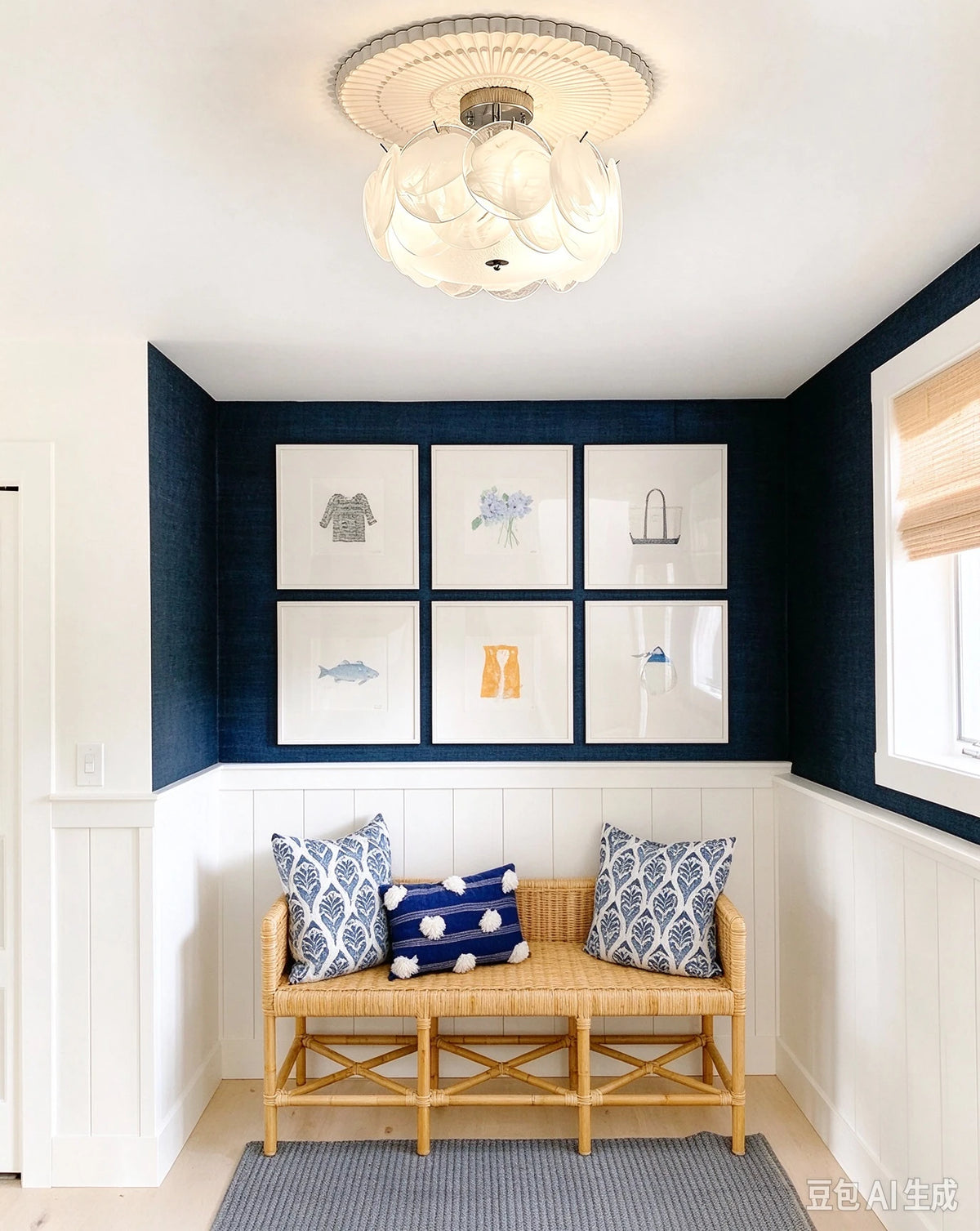 Modern Colorful Disc Ceiling Light in Entryway Corridor