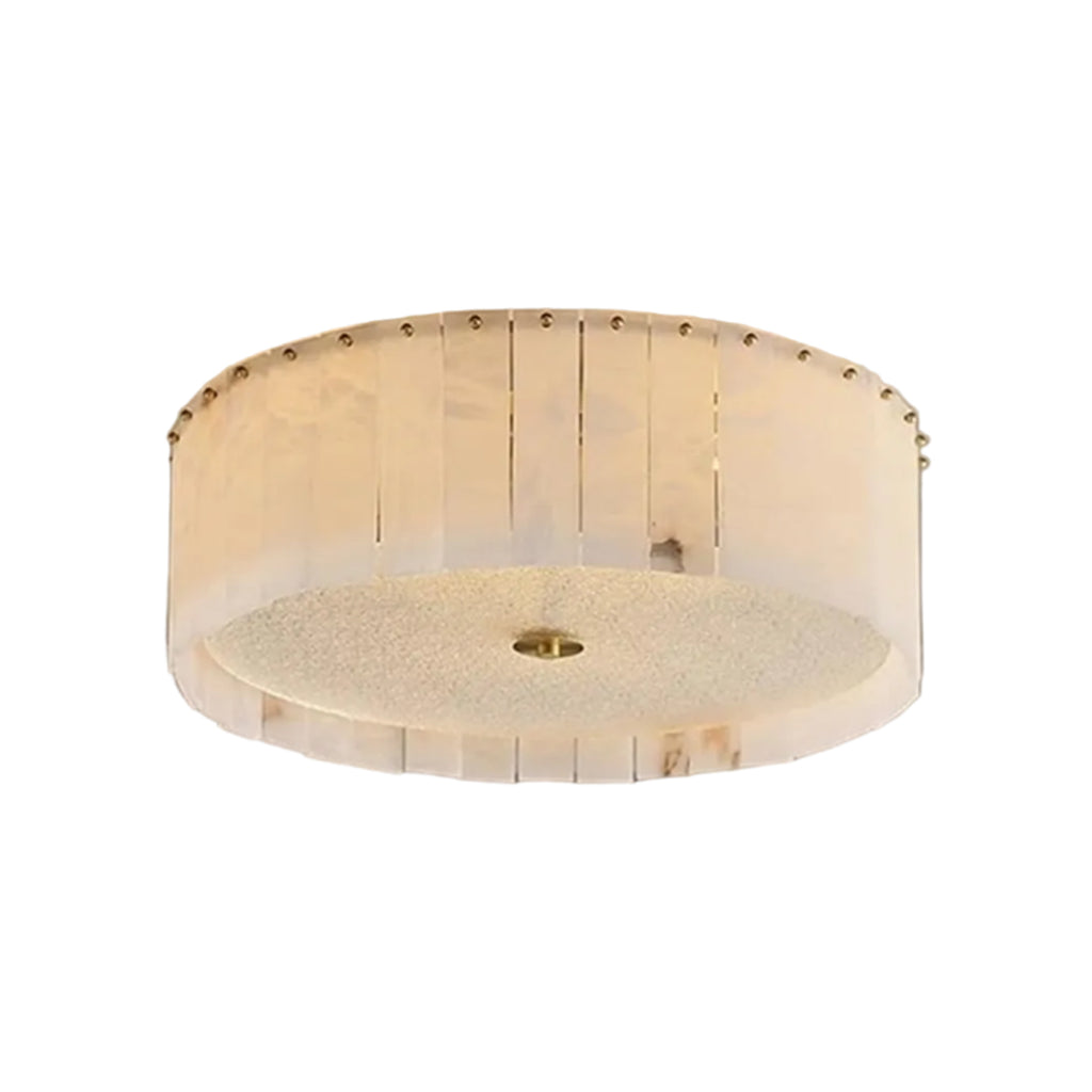 Round Pleated Alabaster Flush Mount