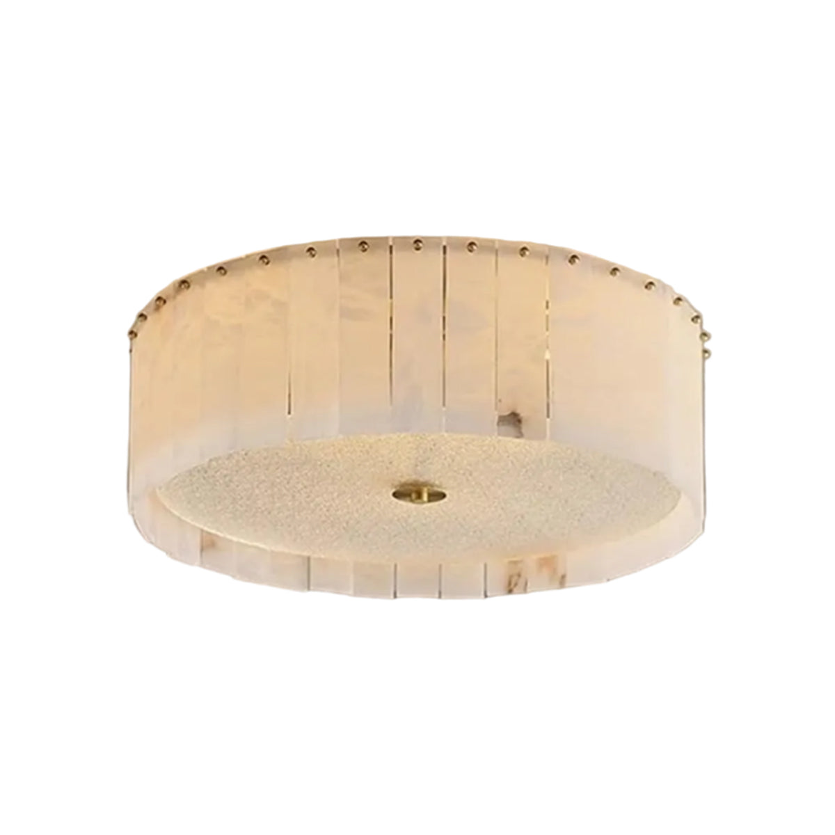 Round Pleated Alabaster Flush Mount