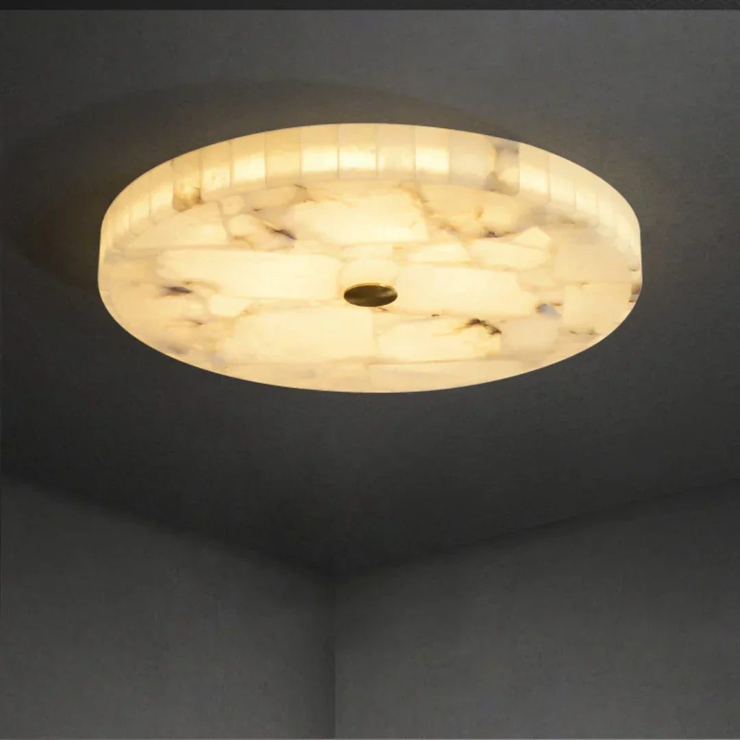 Round Alabaster Ceiling Light