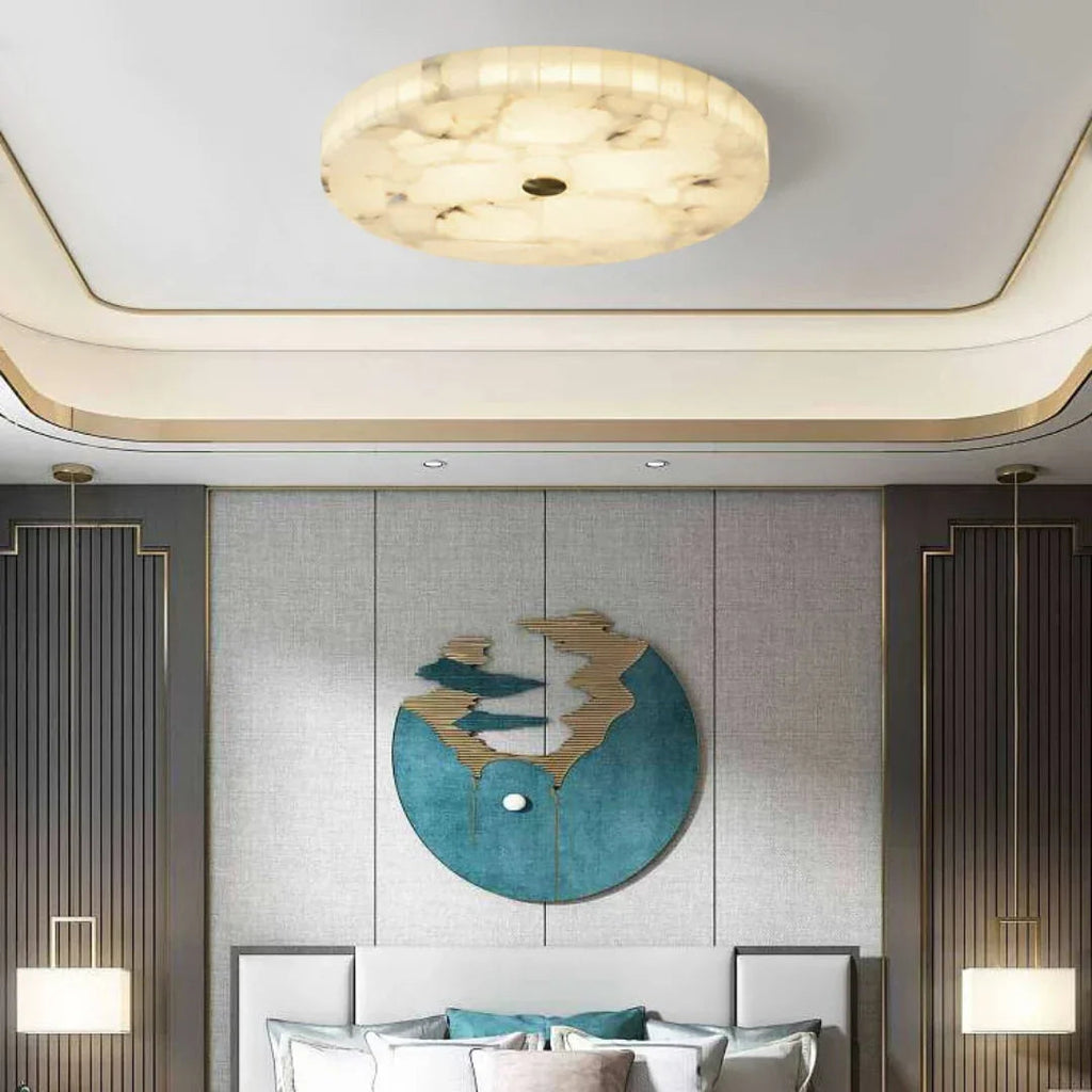Round Alabaster Ceiling Light