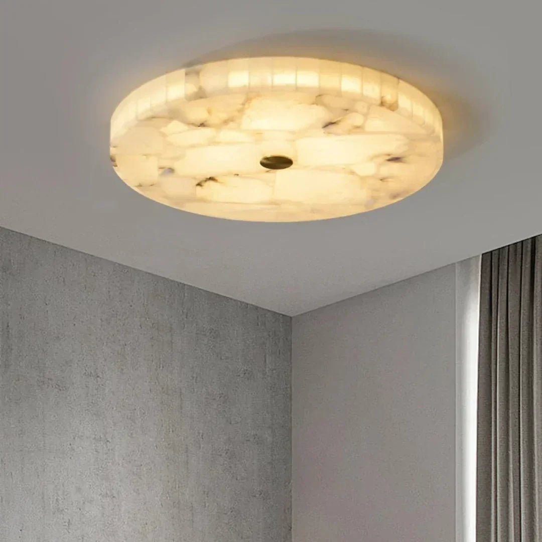 Round Alabaster Ceiling Light