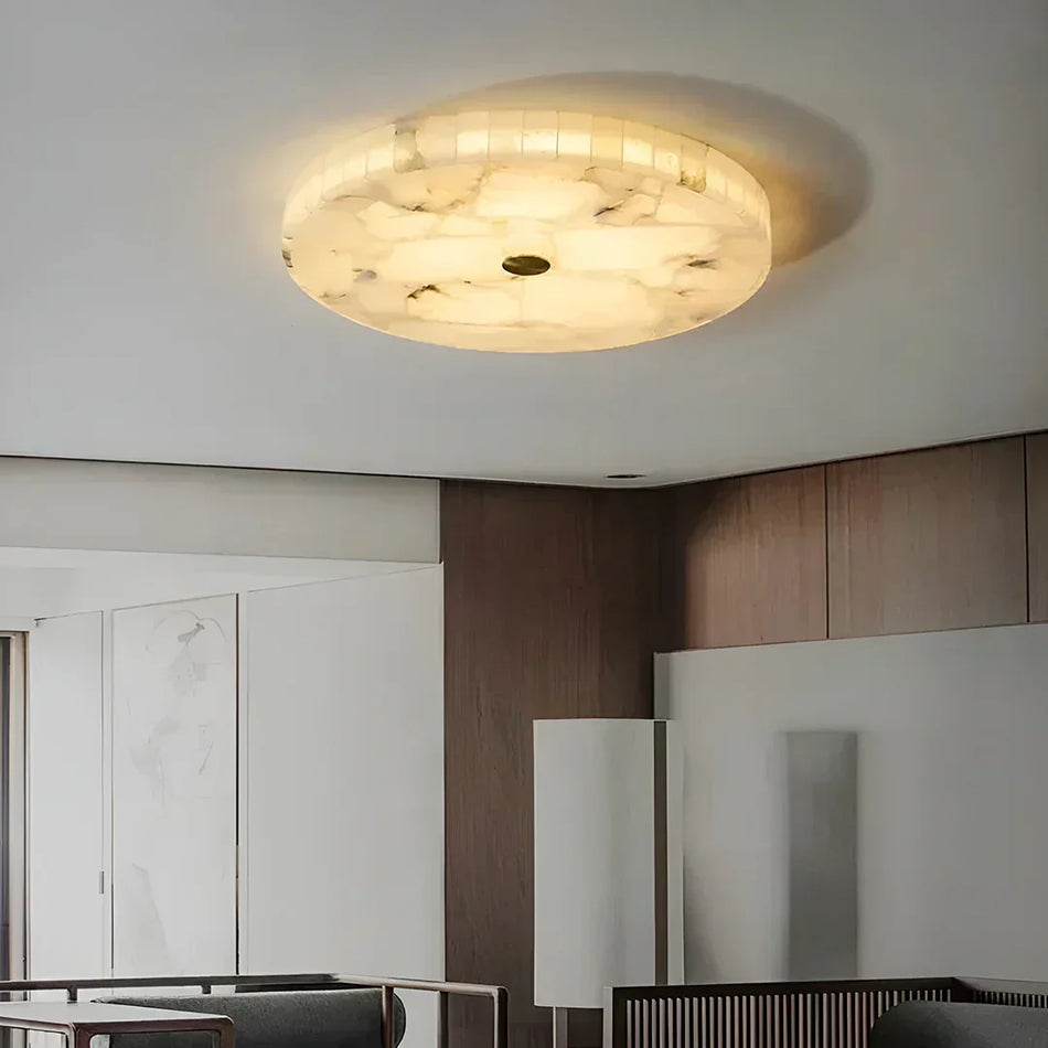 Round Alabaster Ceiling Light