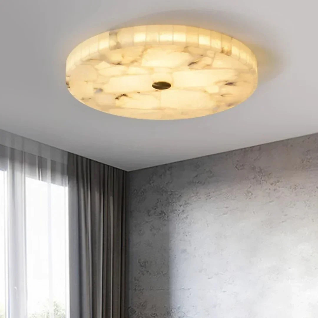 Round Alabaster Ceiling Light