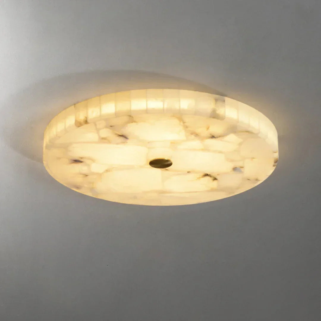 Round Alabaster Ceiling Light