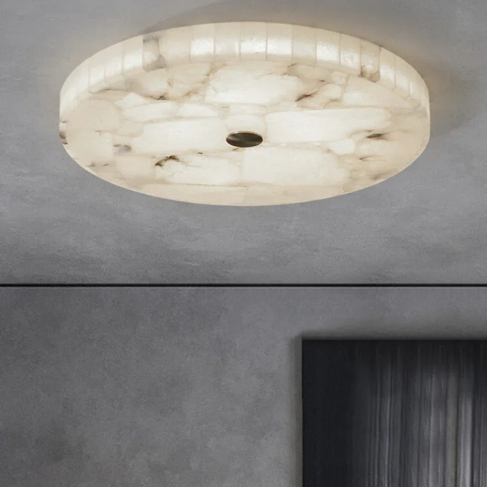 Round Alabaster Ceiling Light