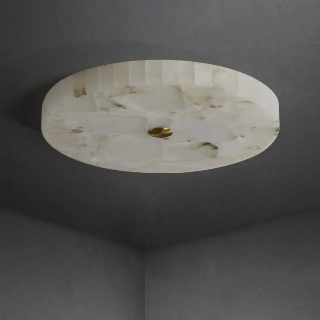 Round Alabaster Ceiling Light