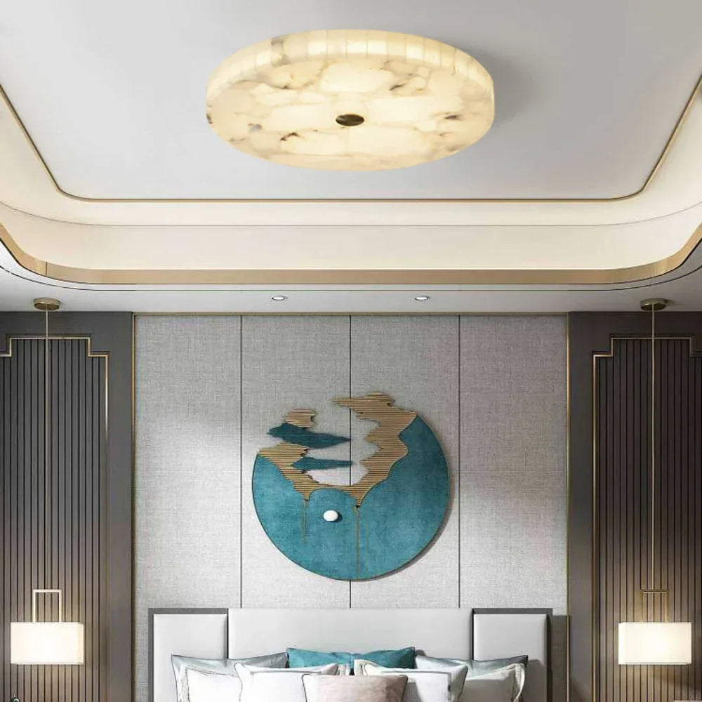 Round Alabaster Ceiling Light
