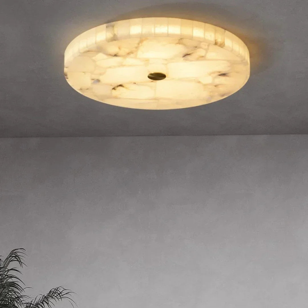 Round Alabaster Ceiling Light