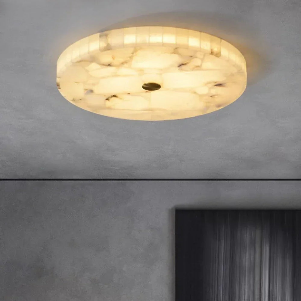 Round Alabaster Ceiling Light