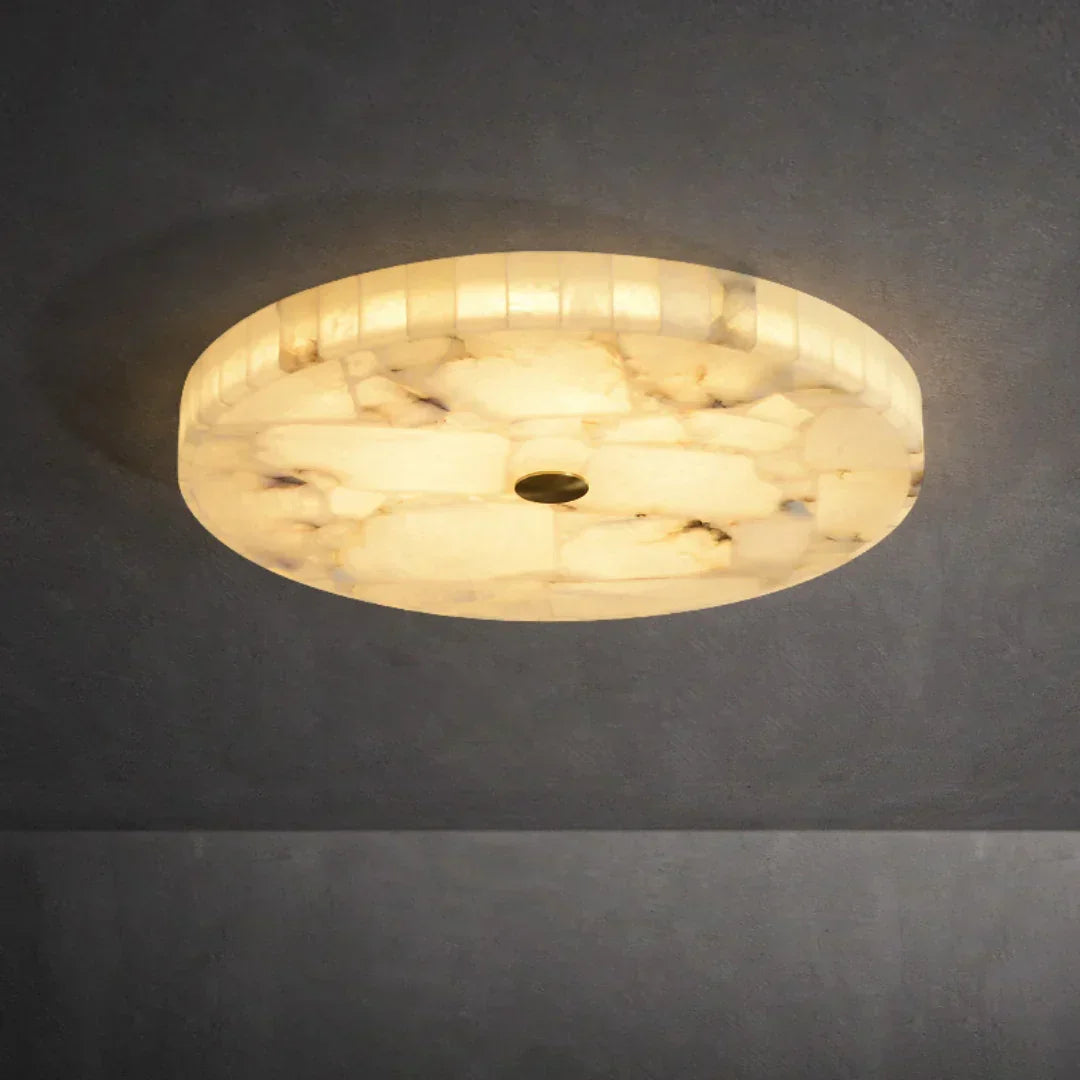 Round Alabaster Ceiling Light