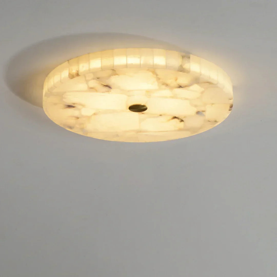 Round Alabaster Ceiling Light