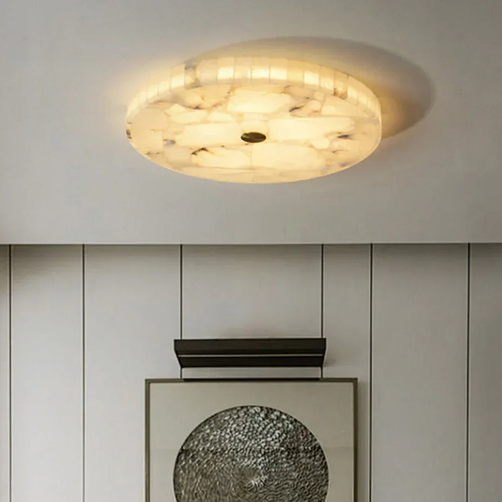 Round Alabaster Ceiling Light