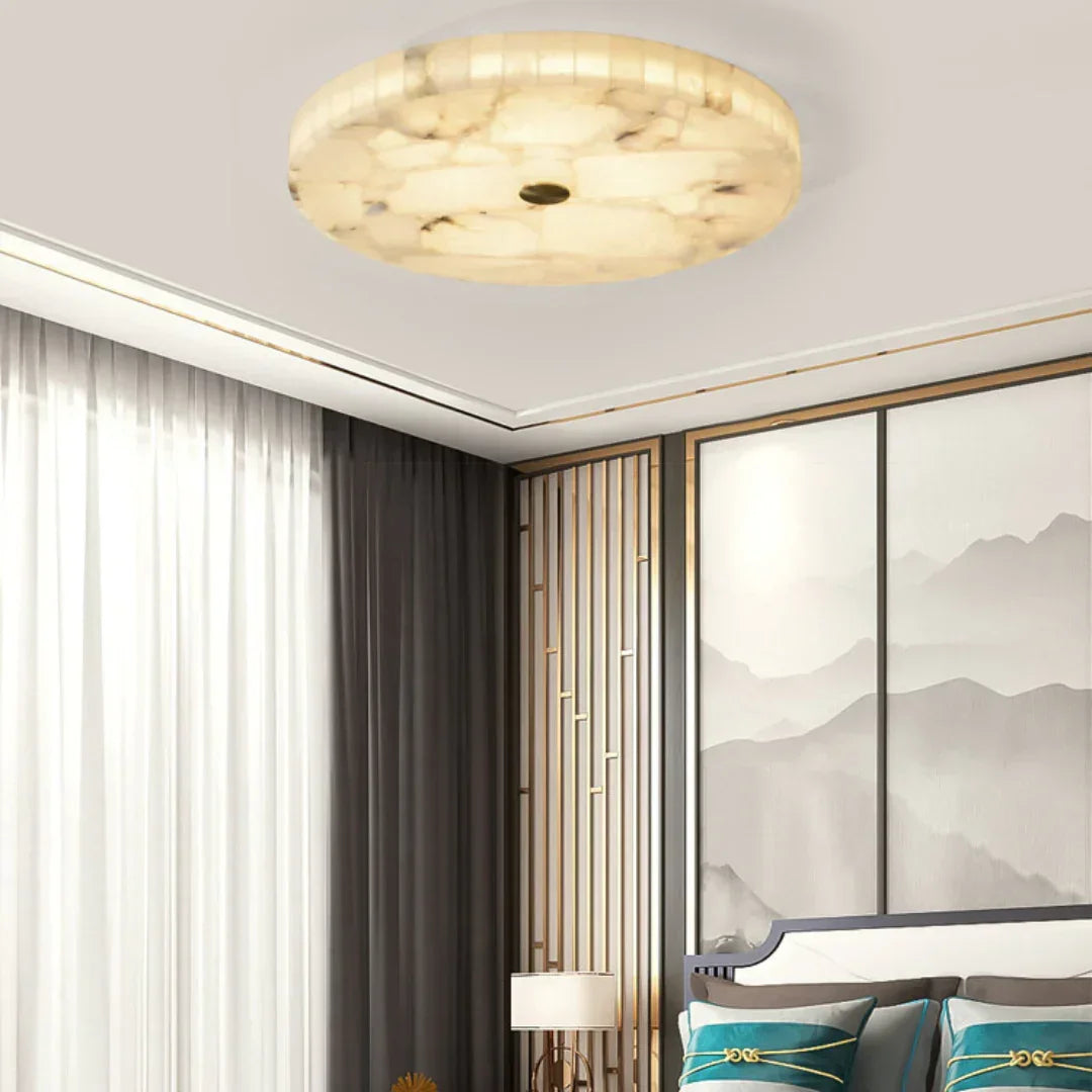Round Alabaster Ceiling Light