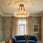 Round Aurevia Alabaster Ceiling Light