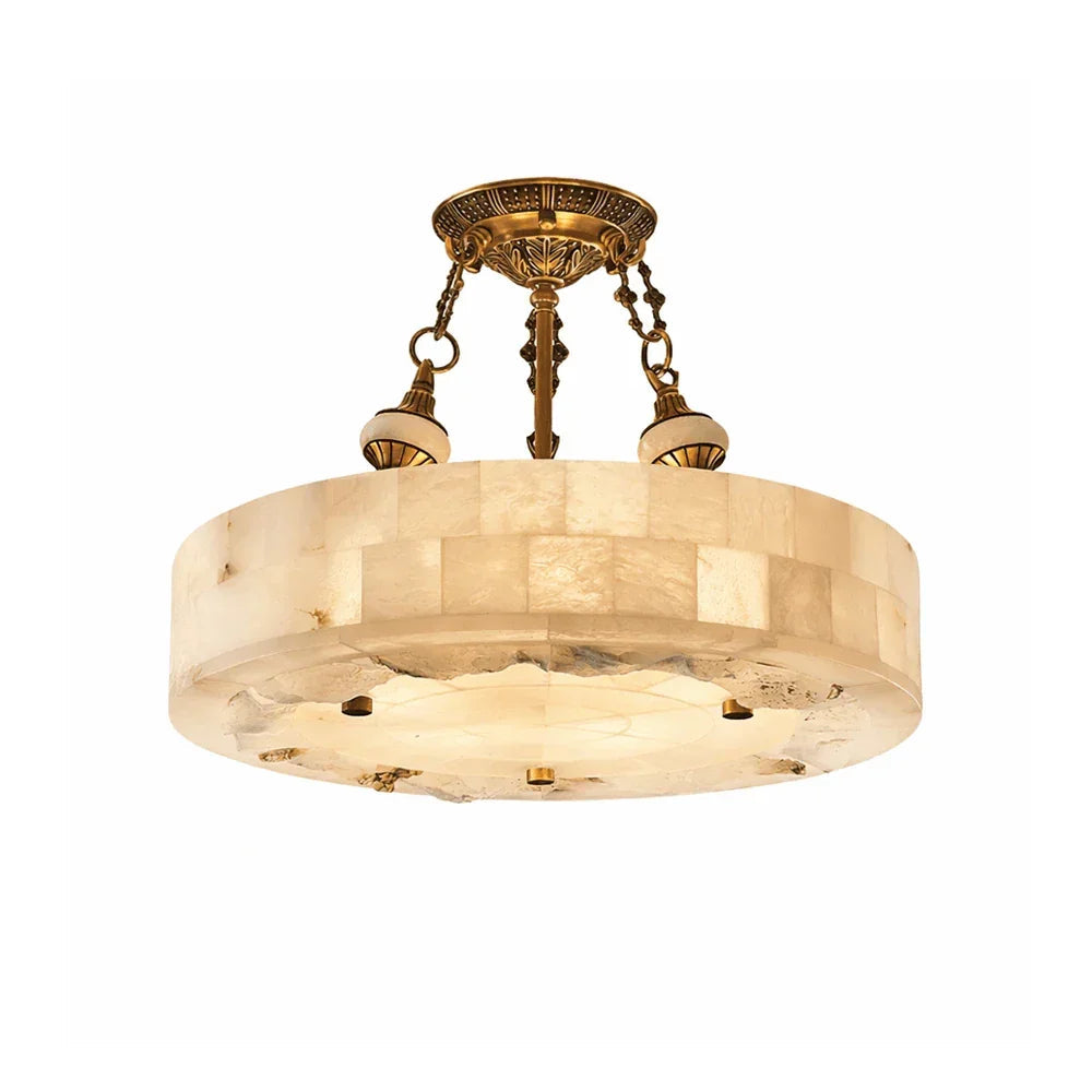 Round Aurevia Alabaster Ceiling Light