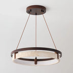 Round Orbit Travertine Chandelier