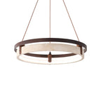 Round Orbit Travertine Chandelier