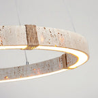 Round Travertine Dainolite Chandelier