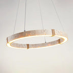 Round Travertine Dainolite Chandelier