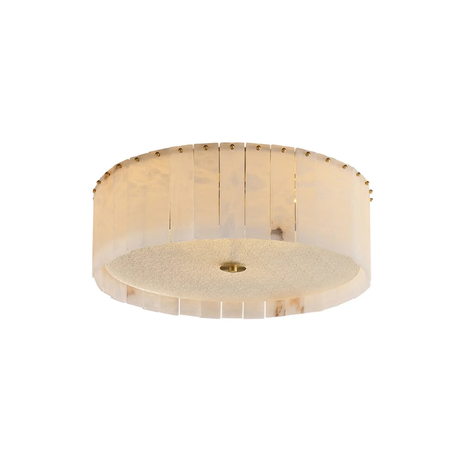 Round Pleated Alabaster Flush Mount