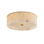 Round Pleated Alabaster Flush Mount