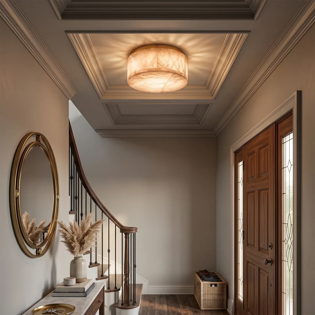 Deckenleuchte Rivage Alabaster, rund