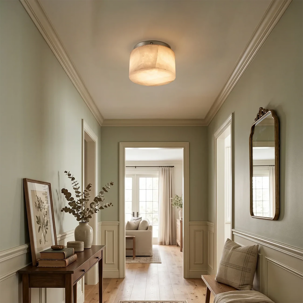 Deckenleuchte Rivage Alabaster, rund