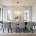 Round Tiered Glass Teardrop Dome Chandelier