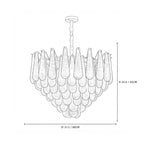 Round Tiered Glass Teardrop Dome Chandelier