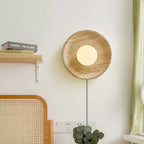 Modern Travertine Dish Wall Sconce in Zen Interior Design