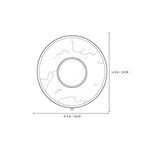 Modern Travertine Dish Wall Sconce Line Art Dimension Diagram A