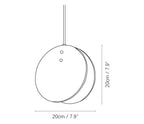 Wabi Sabi Travertine Disc Pendant Light Line Art Dimension Diagram
