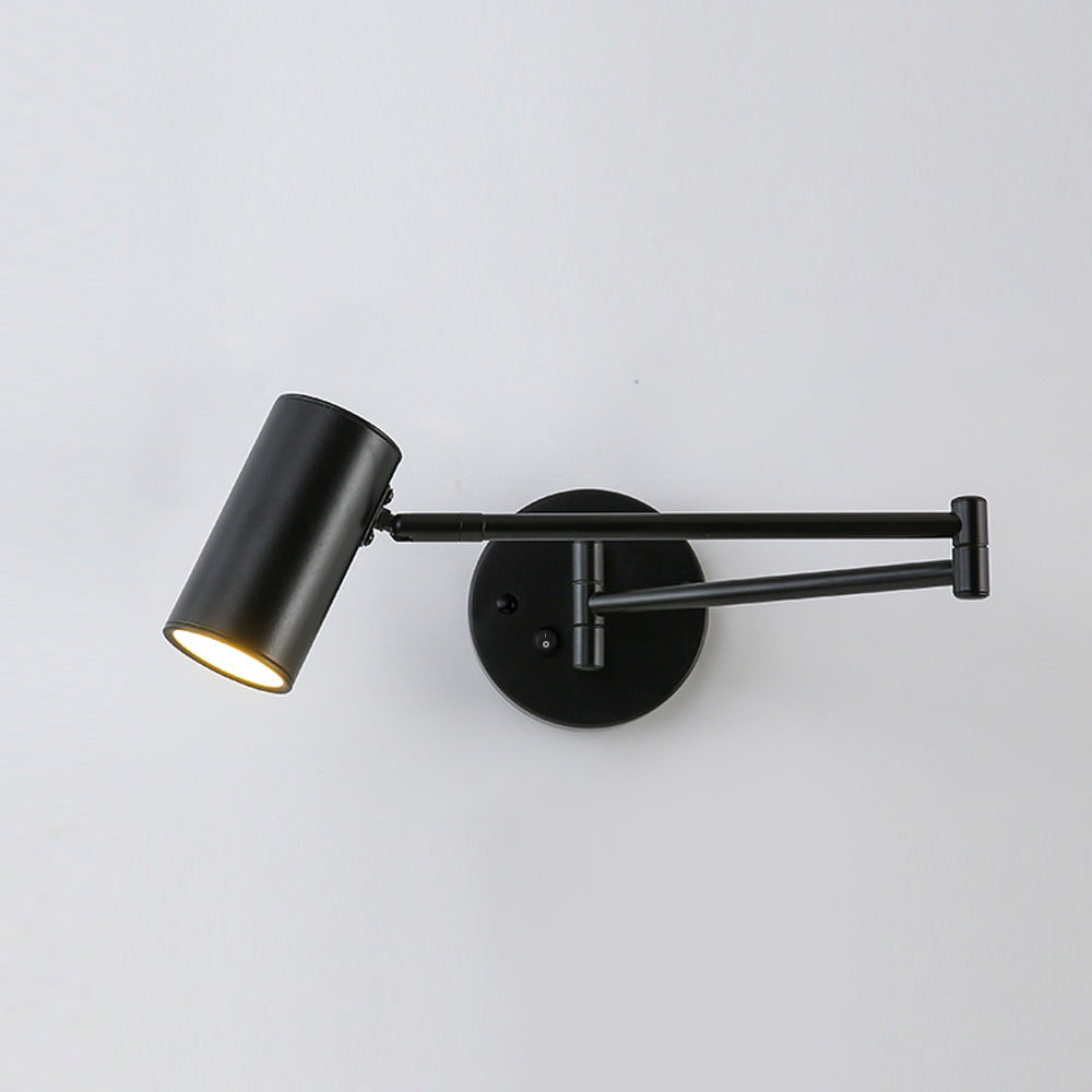 Illuminated Black Swing Arm Wall Light Studio Display