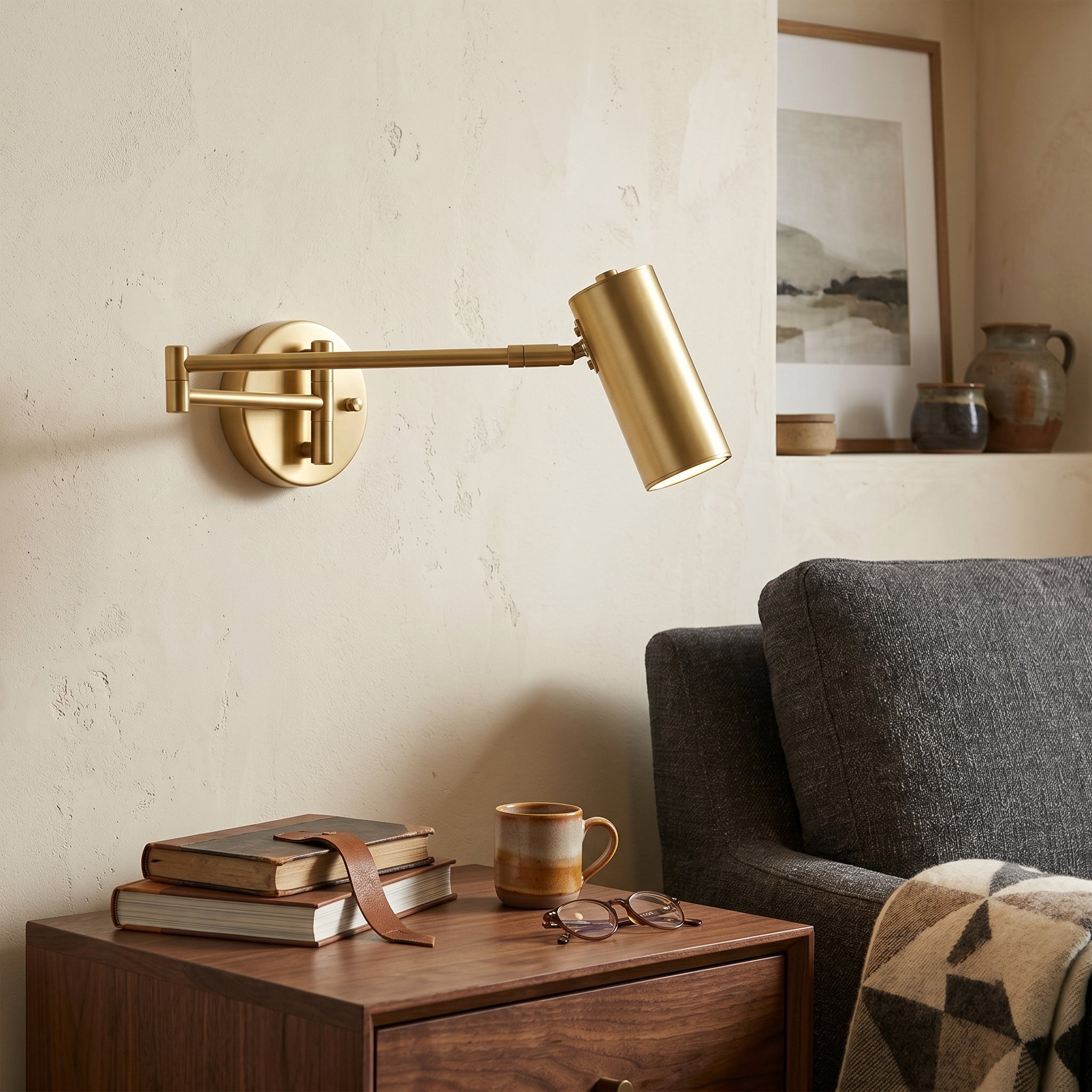 Rowan Brass Swing Arm Wall Sconce