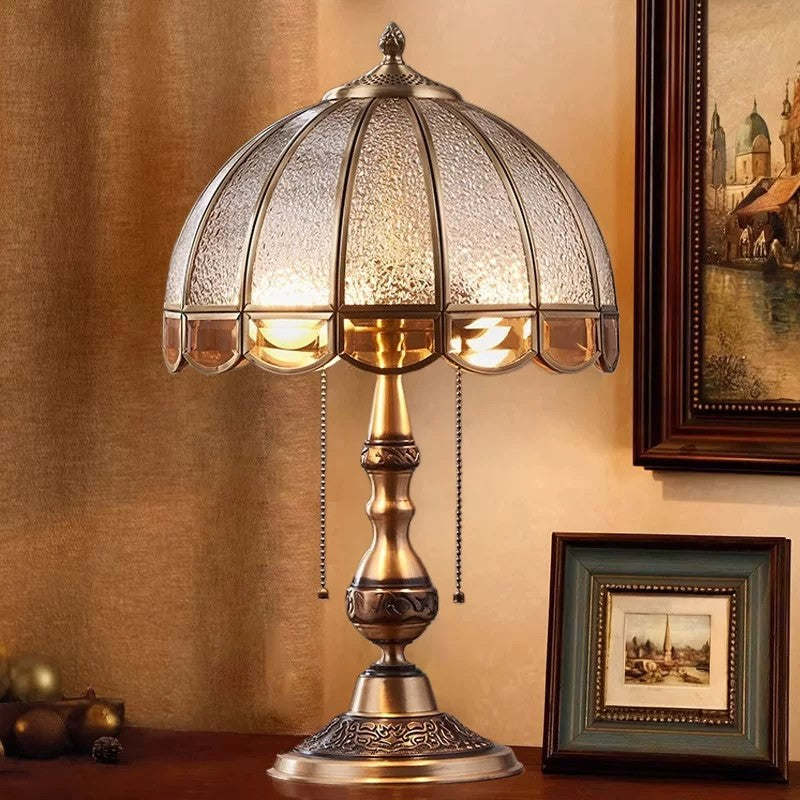 Rustic Amber Glass Dome Light