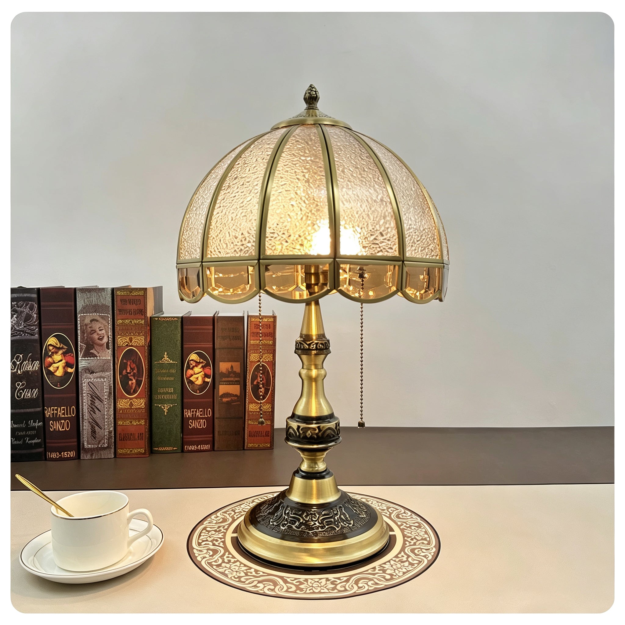 Rustic Amber Glass Dome Light