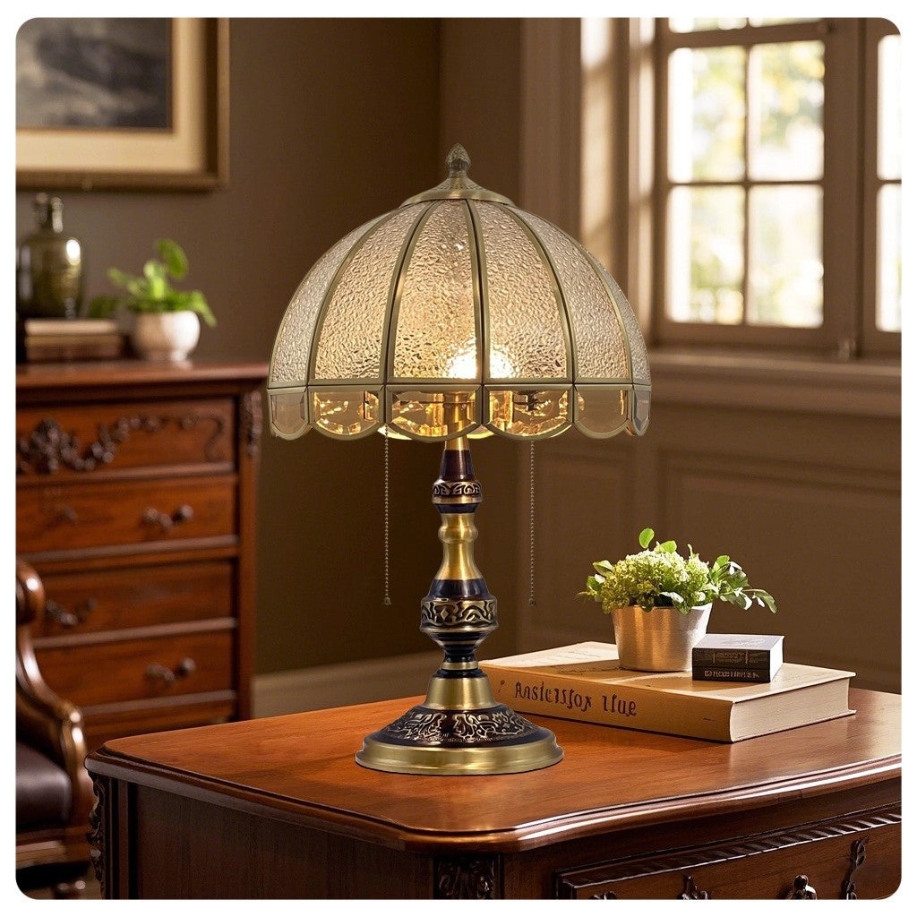 Rustic Amber Glass Dome Light