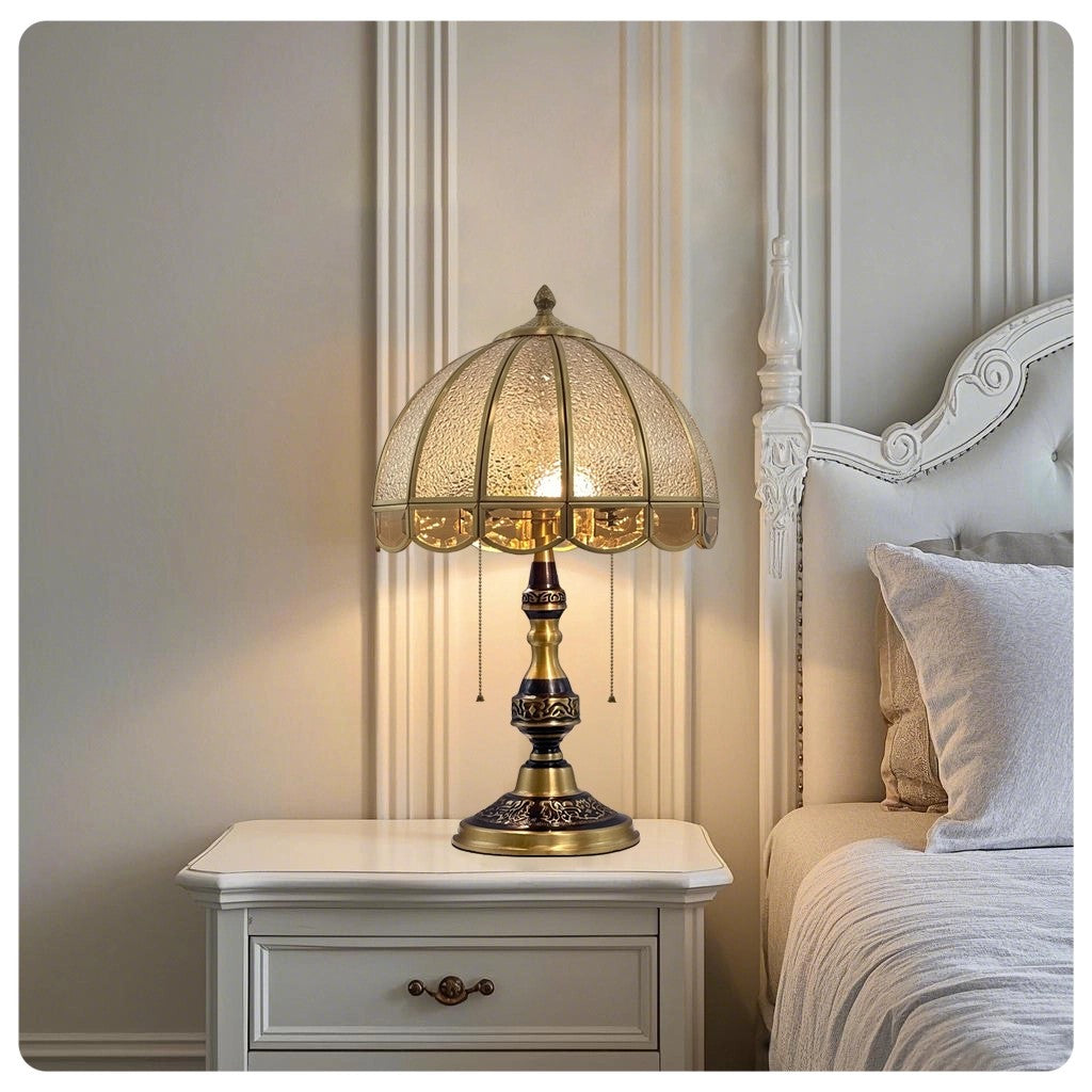 Rustic Amber Glass Dome Light