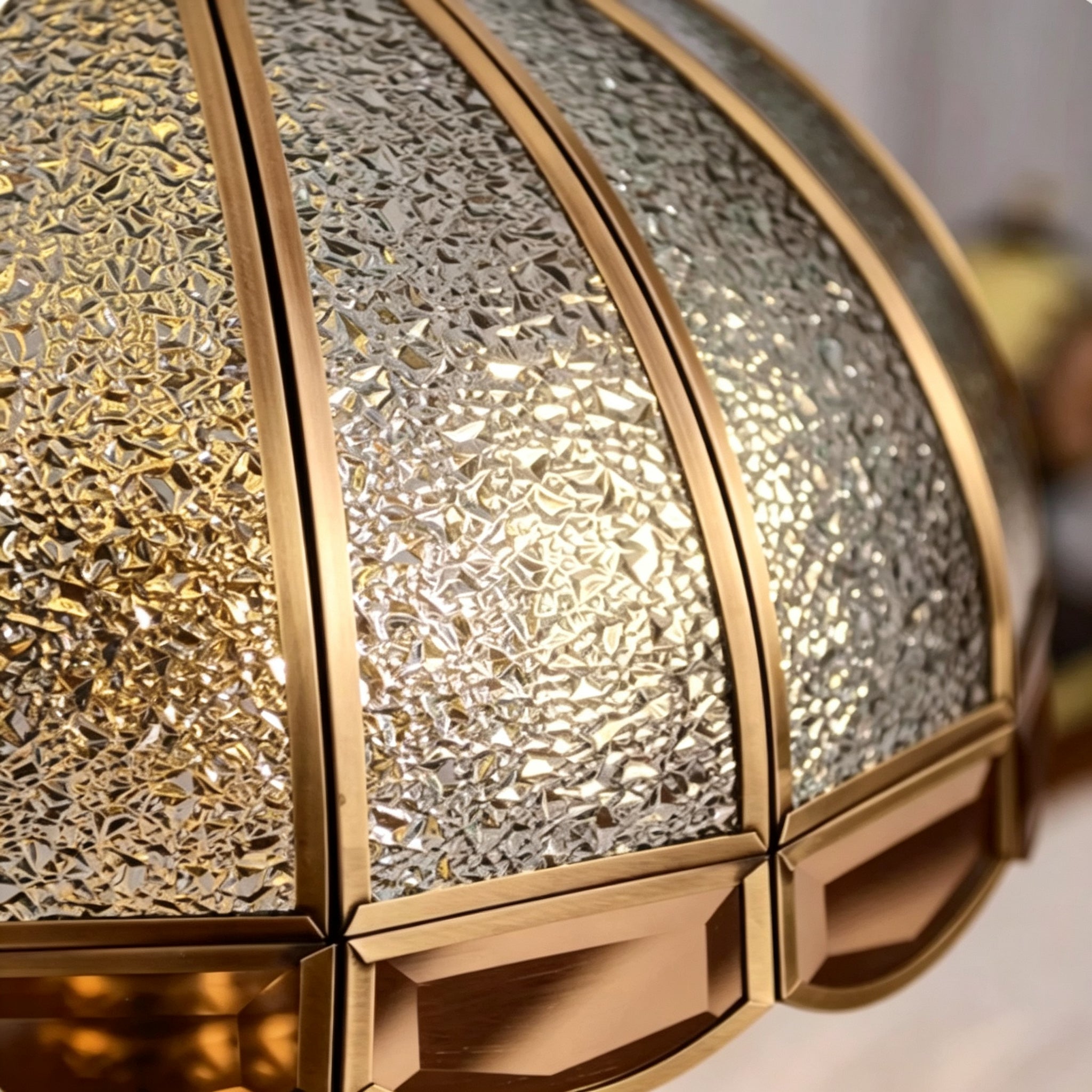 Rustic Amber Glass Dome Light