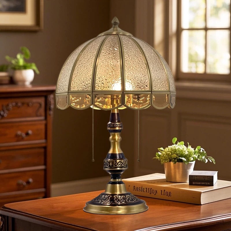 Rustic Amber Glass Dome Light