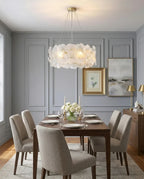 Modern Brass Hydrangea Chandelier in Formal Dining Room
